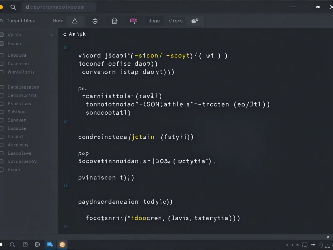 Crisp vector illustration of a JSON code snippet in a dark mode editor, with minimalist UI elements, neutral tones, ultr